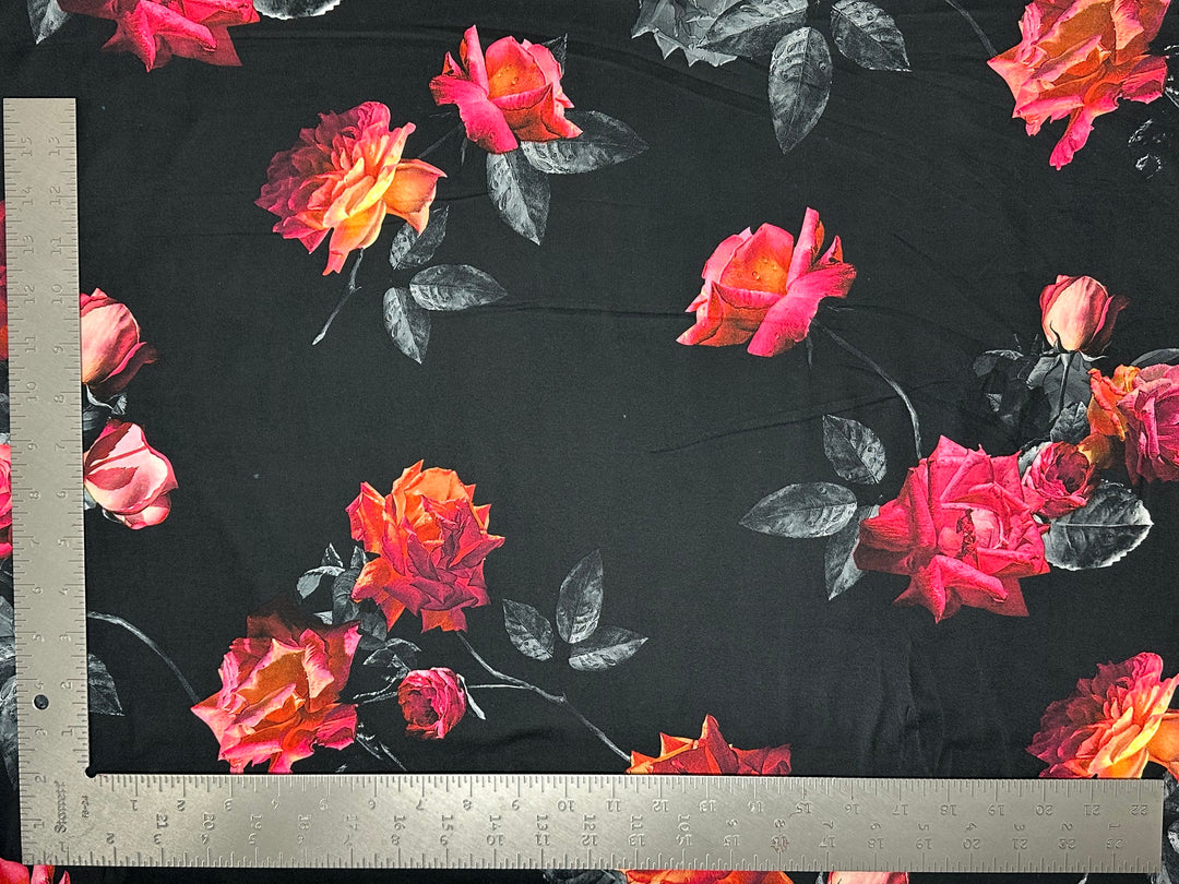 DTY Double Sided Brushed Knit Floral Print Fabric