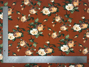 Techno Crepe Knit Floral Print Fabric