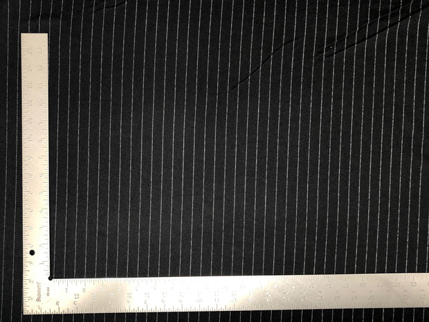 Techno Crepe Knit Vertical Pin Stripes Print Fabric - Express Knit Inc.