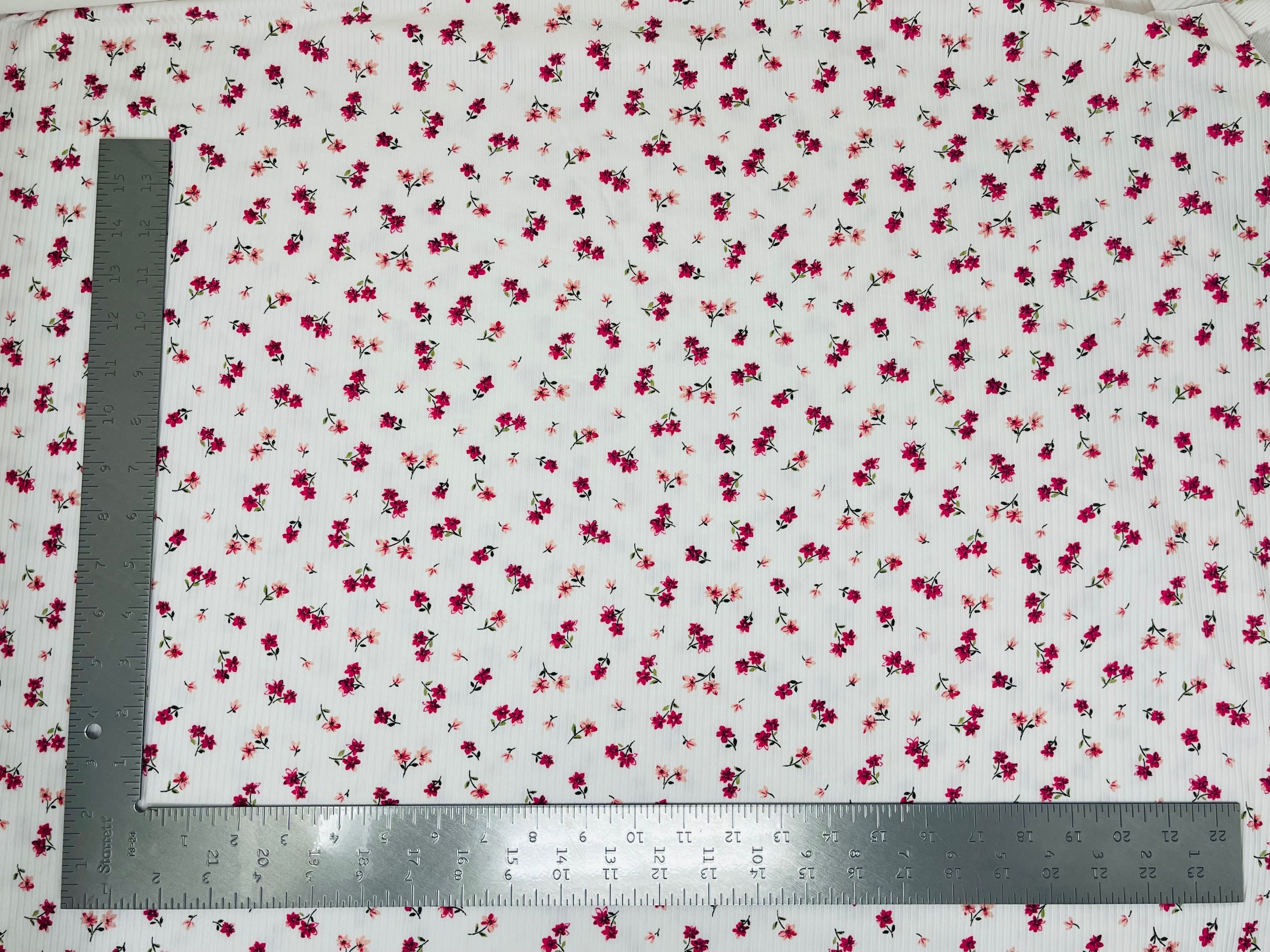 4x2 Brushed Rib Knit Floral Print Fabric | Express Knit Inc.