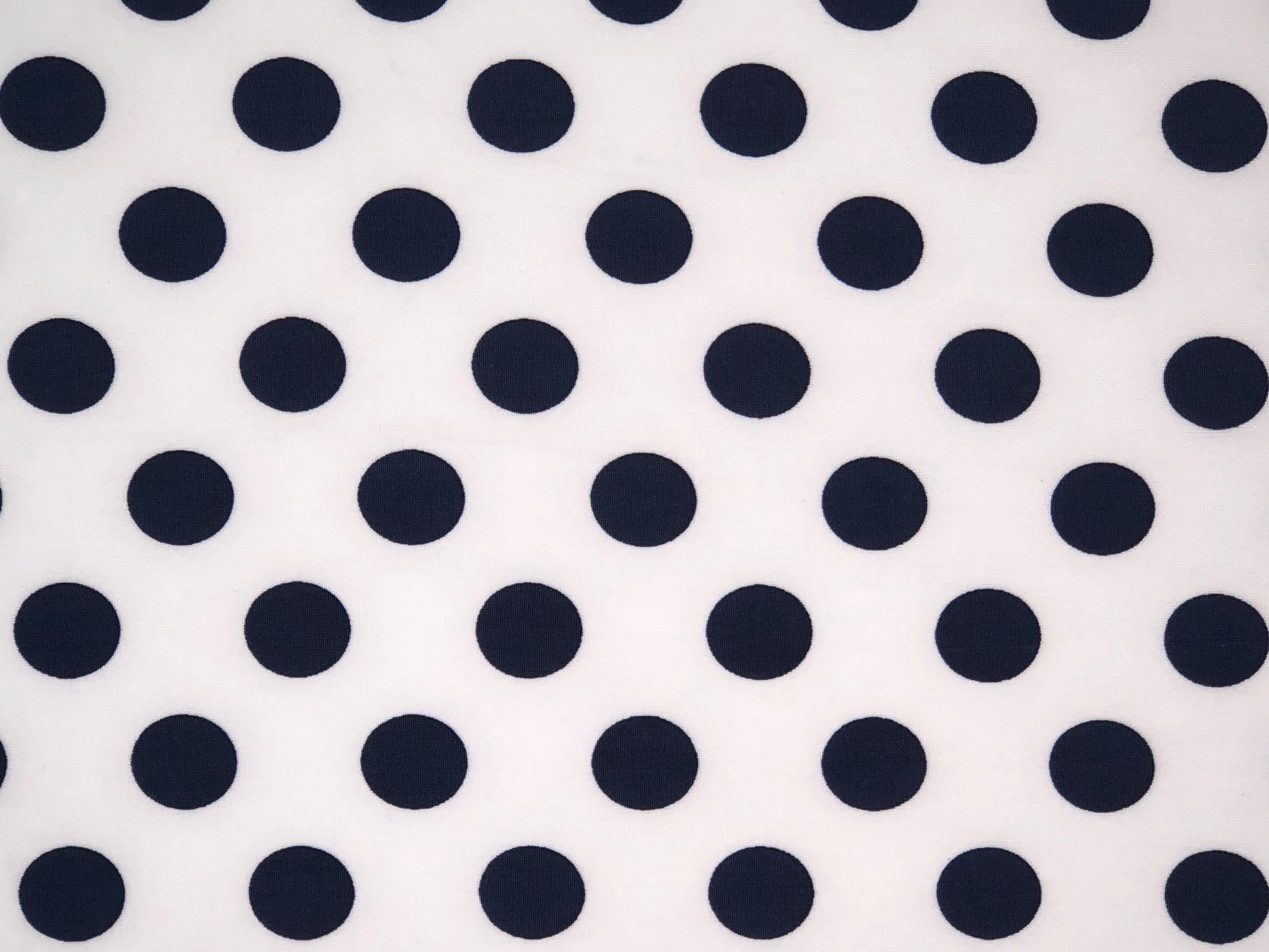 polka dot cotton dress material Black and White Polka Dot Fabric Printed on Italian Cotton Stretch Yards