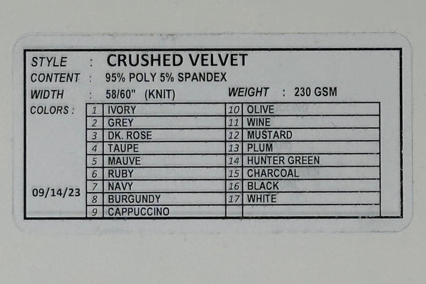 Crushed Velvet Velour Stretchy Fabric #2