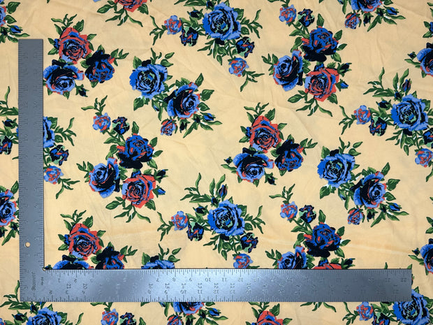 Techno Crepe Knit Floral Print Fabric