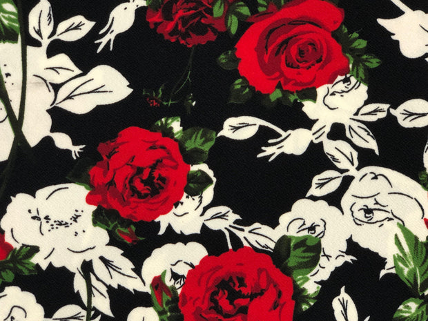 Liverpool Knit Floral Print Fabric - wholesale fabric