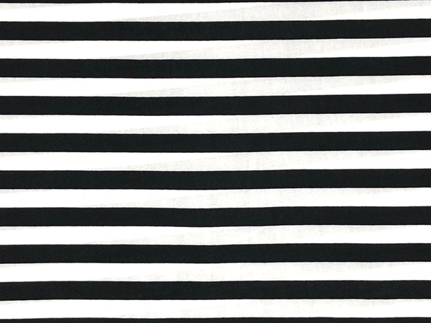 black and white striped knit fabric