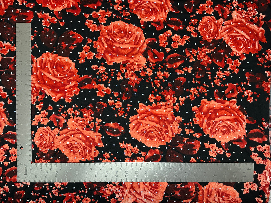 ITY Knit Floral Print With Sequins Fabric | Express Knit Inc.