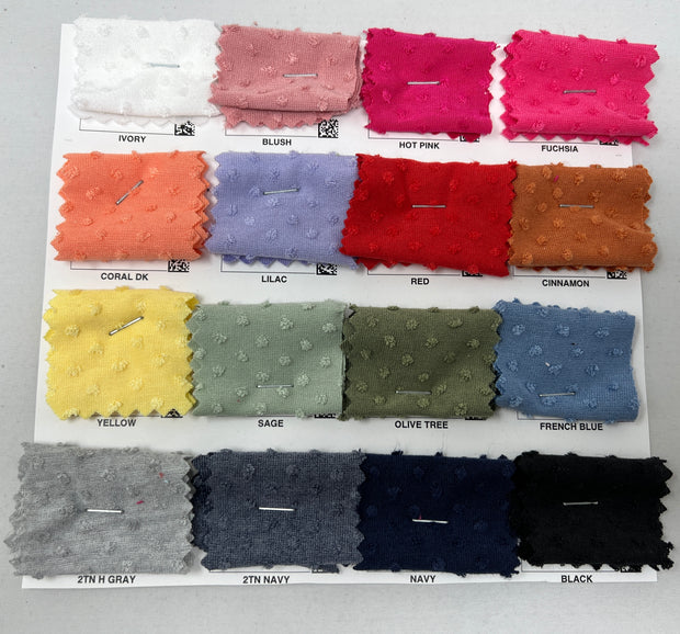 Swiss Dot Jersey Knit Solid Fabric