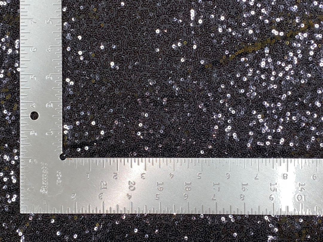 3mm Mini Shiny Sequins on Poly Spandex Mesh Fabric | Express Knit Inc.