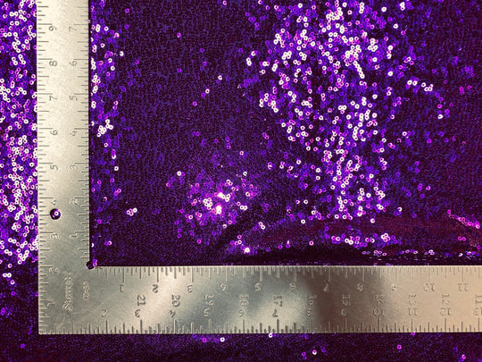 3mm Mini Shiny Sequins on Poly Spandex Mesh Fabric | Express Knit Inc.