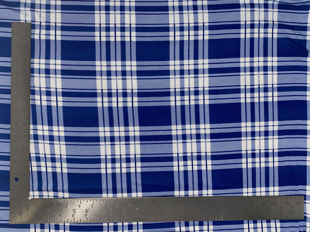 DTY Double Sided Brushed Knit Plaid Print Fabric - Express Knit Inc.