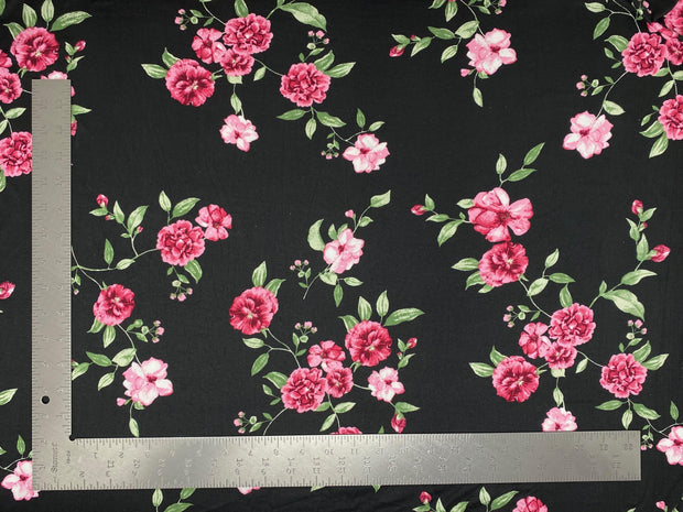 DTY Double Sided Brushed Knit Floral Print Fabric - Express Knit Inc.