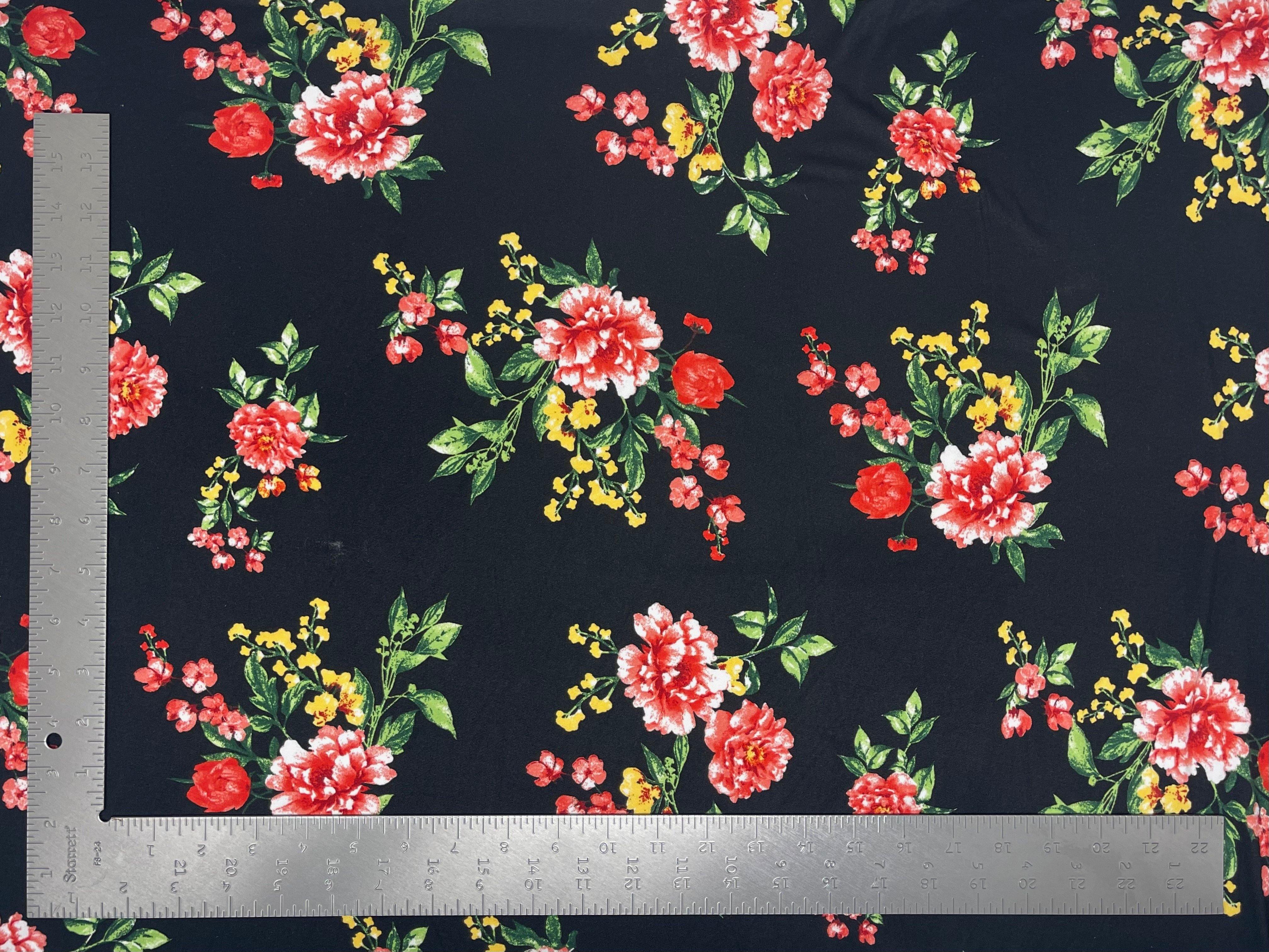 DTY Double Sided Brushed Knit Floral Print Fabric | Express Knit Inc.