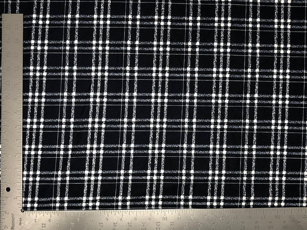 Techno Crepe Knit Plaid Checkered #1 Print Fabric | Express Knit Inc.
