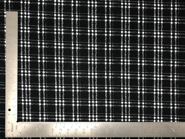 Techno Crepe Knit Plaid Checkered #1 Print Fabric - Express Knit Inc.