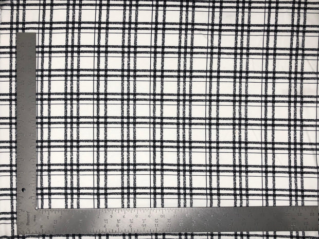 Techno Crepe Knit Plaid Checkered #1 Print Fabric | Express Knit Inc.