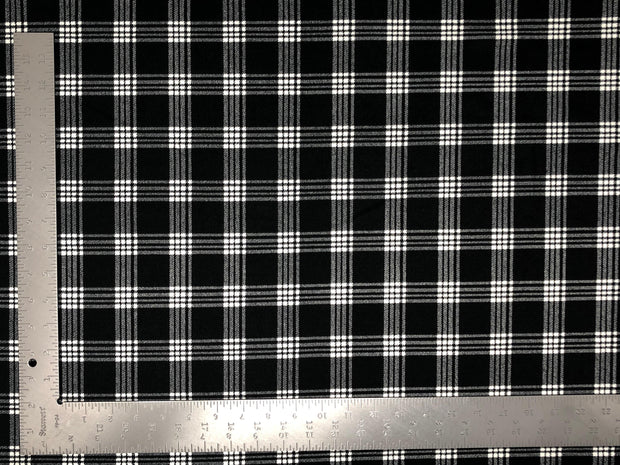 Techno Crepe Knit Plaid Checkered #2 Print Fabric - Express Knit Inc.