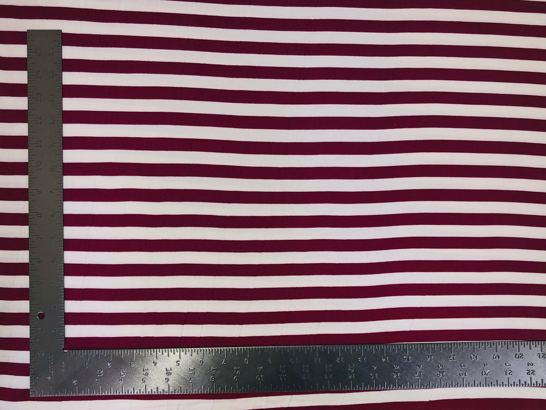 DTY Double Sided Double Sided Knit Horizontal 1/2" Stripes Print Fabric | Express Knit Inc.