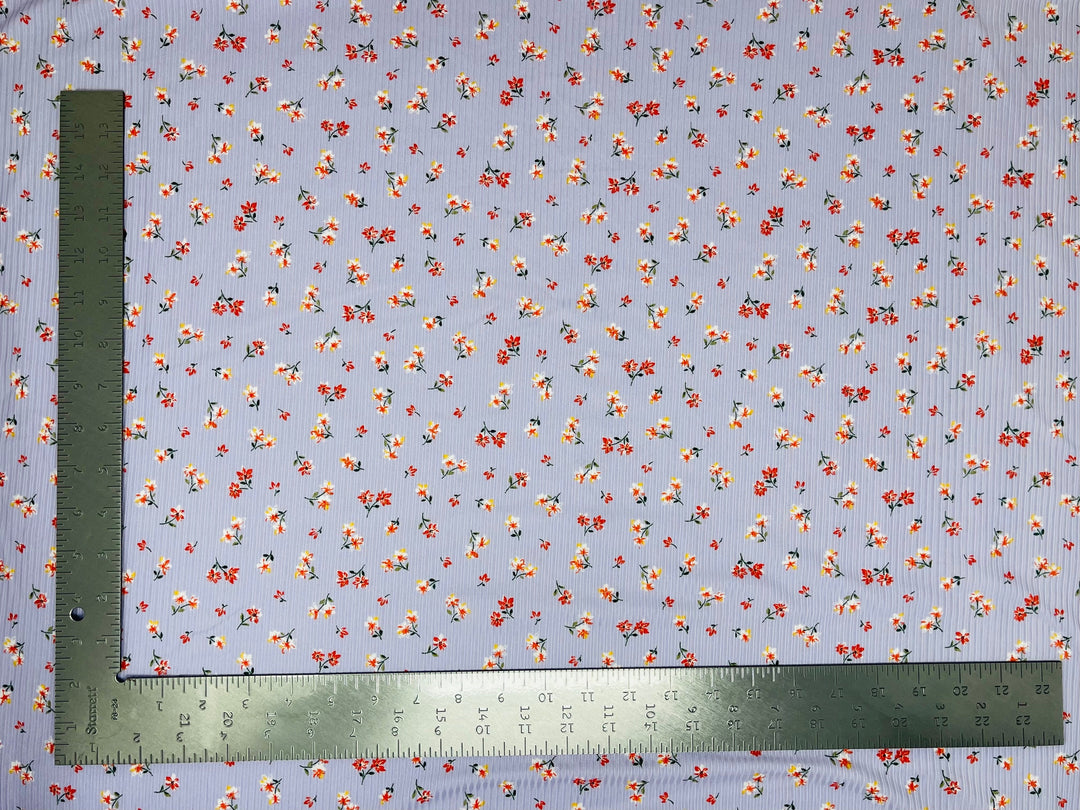 4x2 Brushed Rib Knit Floral Print Fabric | Express Knit Inc.